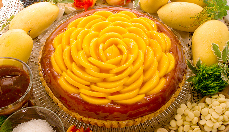 マンゴーとキャラメルサレのタルト