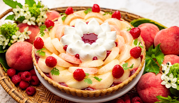 新作 桃とバニラムースのタルト 東京スカイツリータウン ソラマチ店 メニュー こだわりのタルト ケーキのお店 キルフェボン