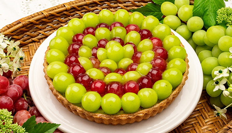 2色のブドウのタルト