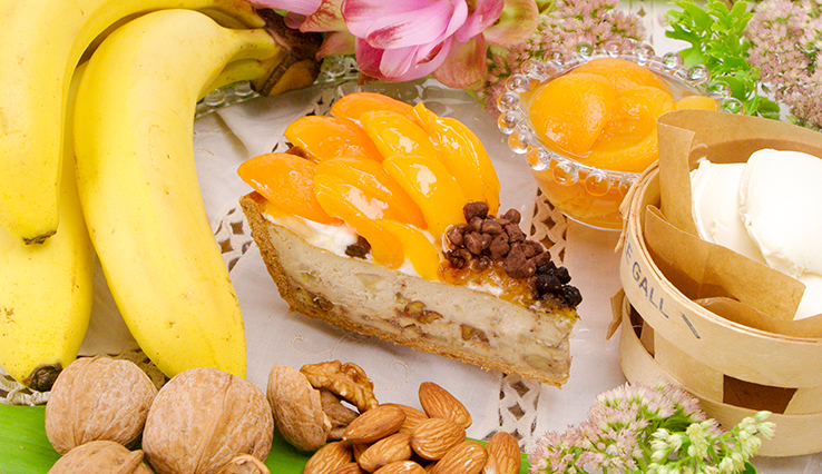 杏とバナナのベイクドチーズタルト