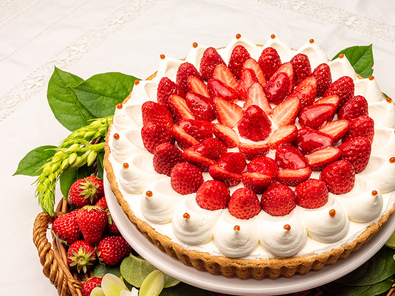 イチゴとカスタードプリンのタルト